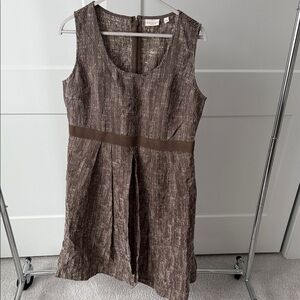 New York & Company Textured Brown Midi Dress